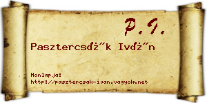 Pasztercsák Iván névjegykártya